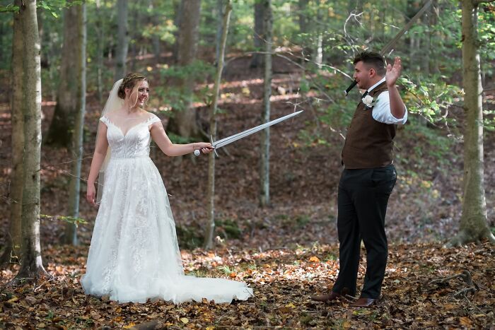 Threatening My Husband With A Sword. Wedding Drama Level: High