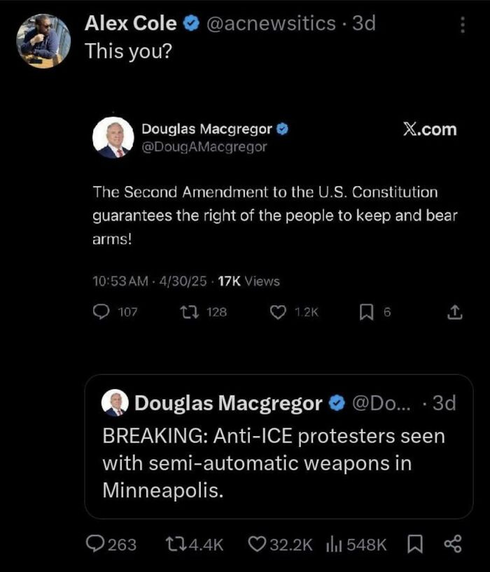 Second Amendment Good, Unless Protesters Have Guns? Huh?