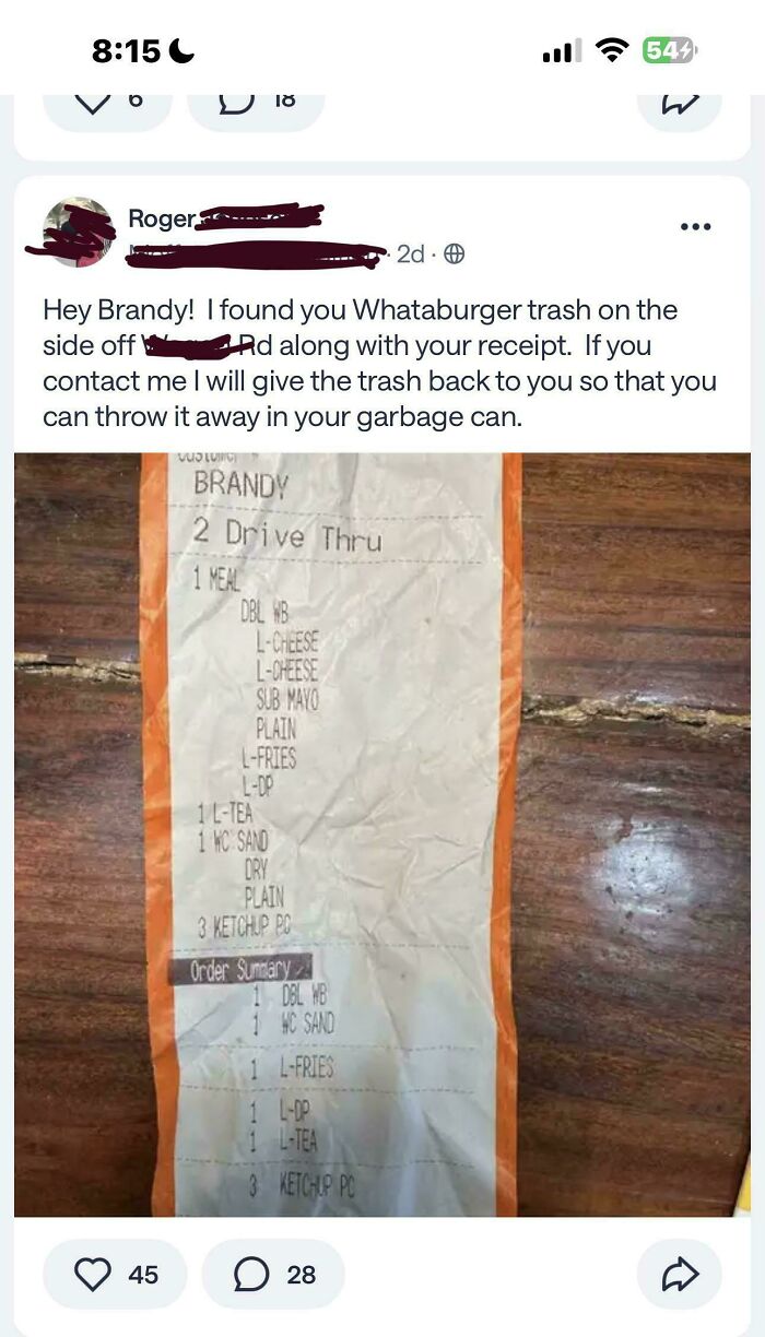 Quit Tossing Trash, Brandy!