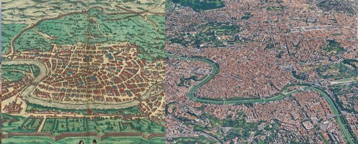 Rome in 1572 vs. Rome Now: Then and Now Showdown