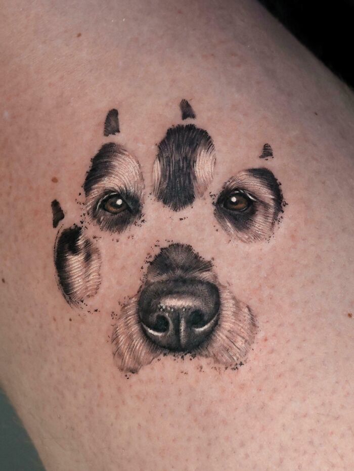 Hubby’s Dog Memorial Tattoo That Hits The Heart