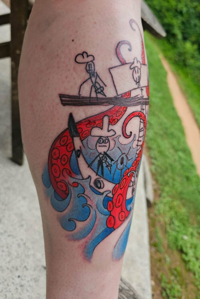 Kid’s Drawing Turned Tattoo Masterpiece