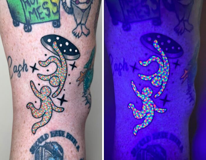 UV Falling Guys: Tattoos That Glow Up