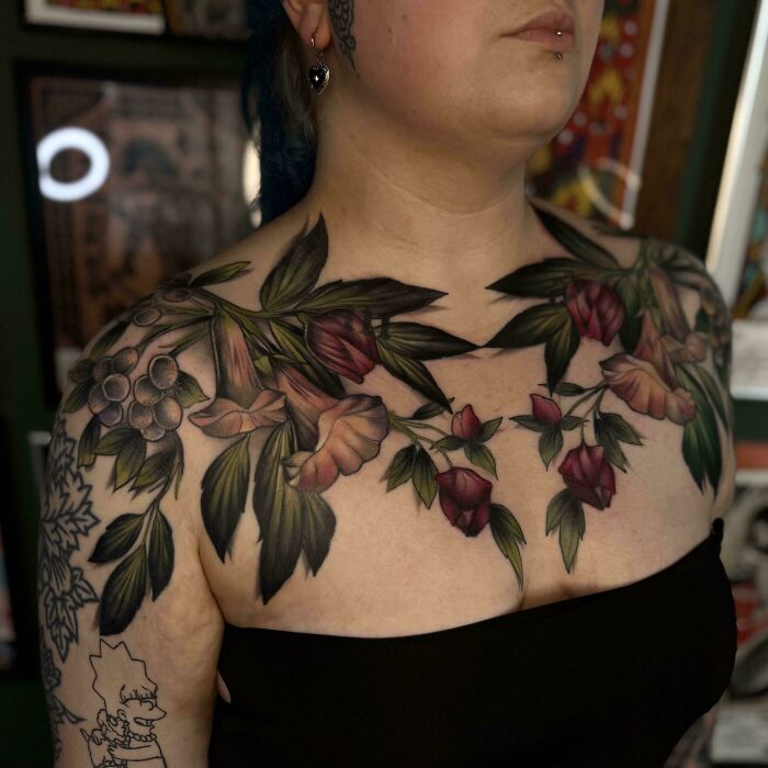 Chest Piece Framed With Floral Goodies