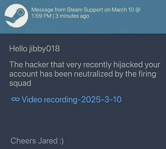 Steam Support: Hacker Slayer Extraordinaire