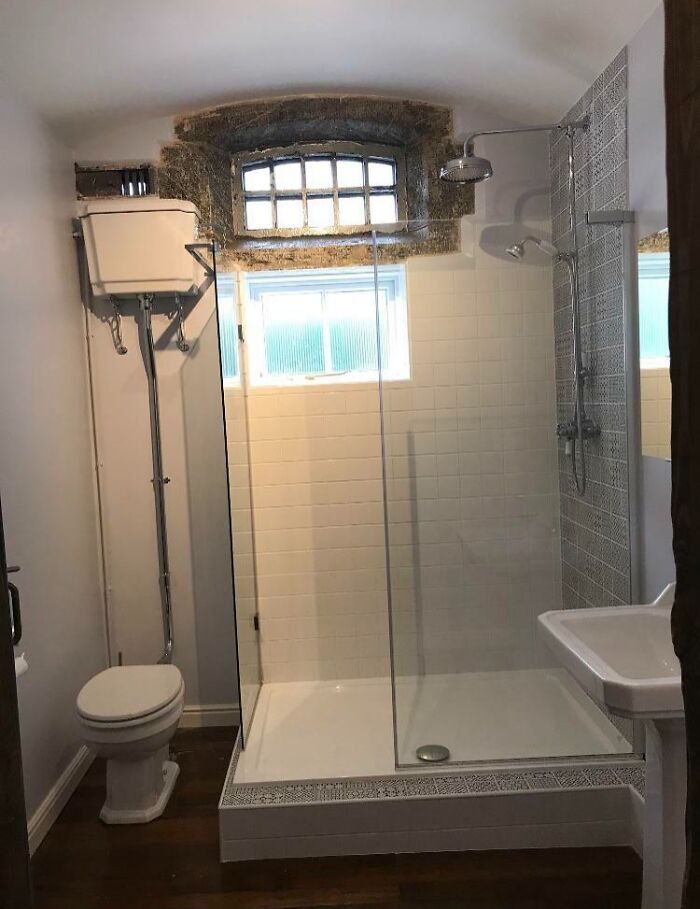 House or Police Station? Yep, This Bathroom Was a Jail Cell!