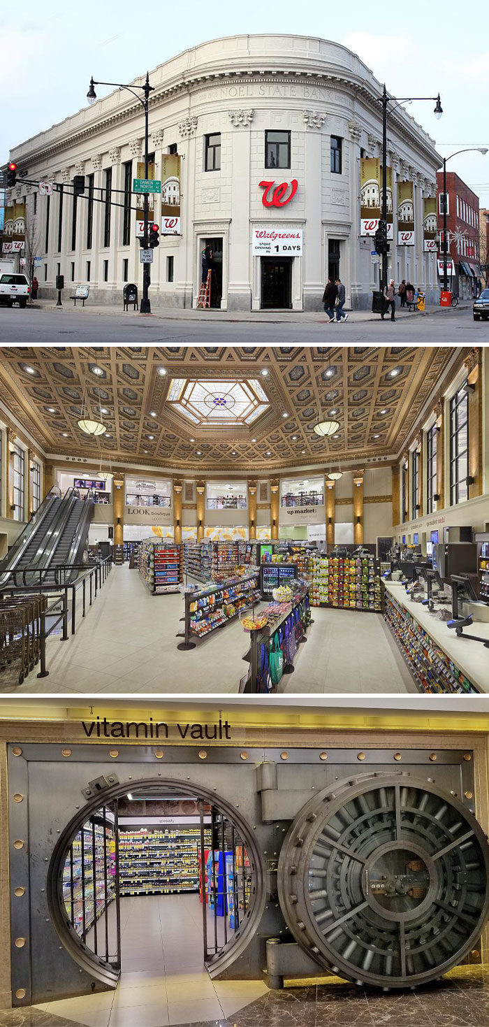Walgreens Playing Dress-Up in a Fancy Old Bank Suit (Chicago Style)