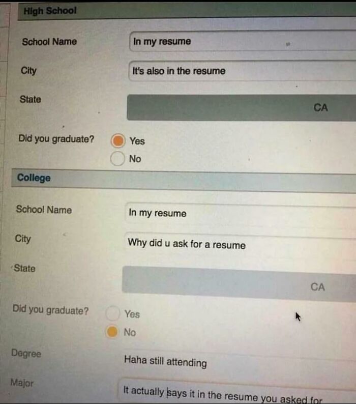When Filling Out Forms Gets Sassy