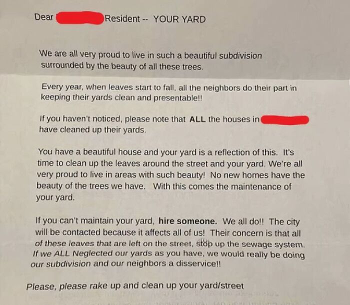 Neighborly Note About Leaves That’ll Make You Smile