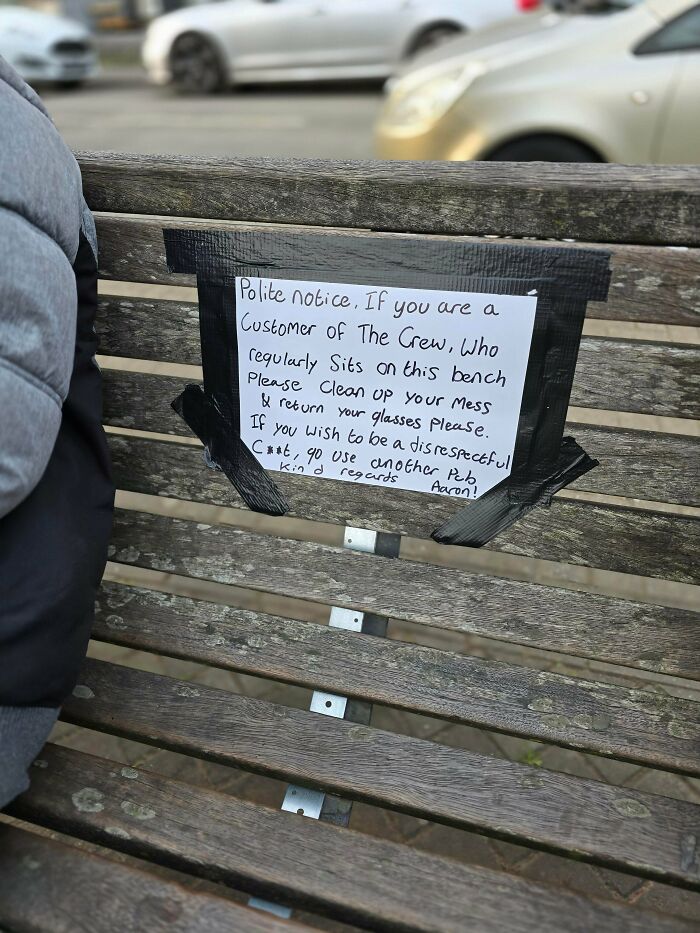 Notice Taped to Pub Bench: Read If You Dare