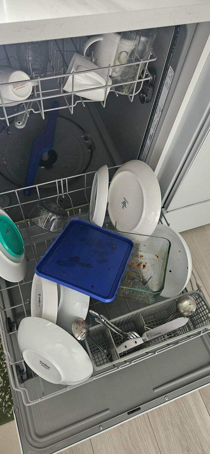 This Is How My Husband Loads The Dishwasher… And It’s A Masterclass In Chaos