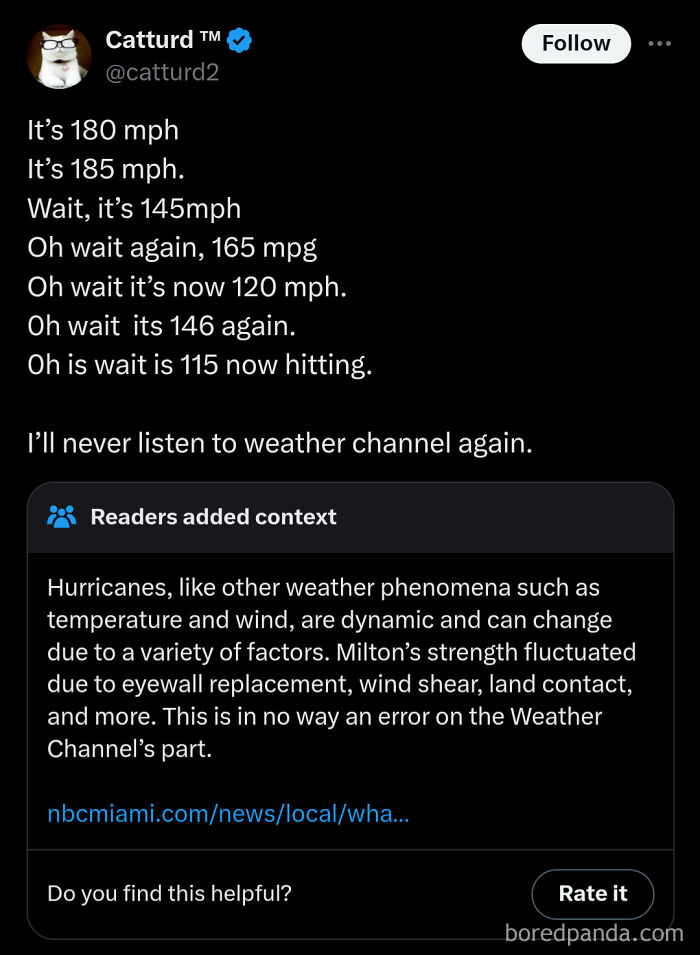 Breaking News: Hurricanes Don't Have Cruise Control