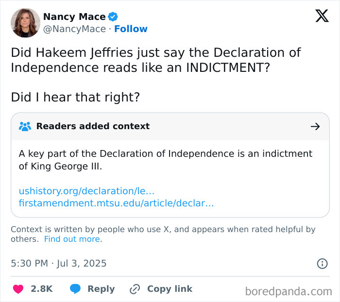 Nancy Didn’t Pass Elementary School US History