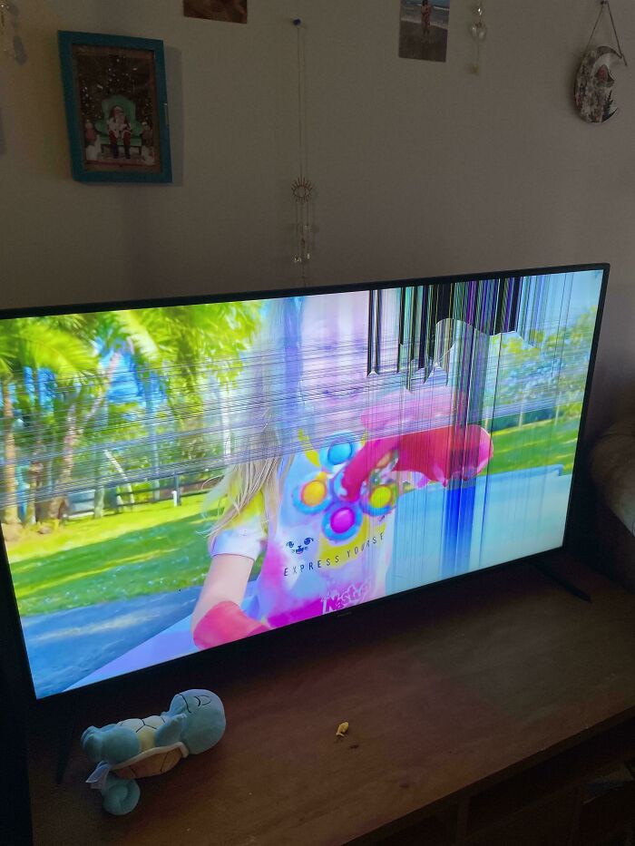 Toddler Tantrum Smashes TV. Oops.