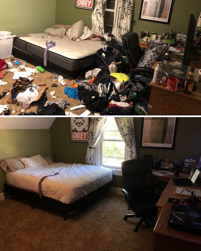 One Bed Frame, Two Trash Bags, and Three Days Later — Room Transformation!