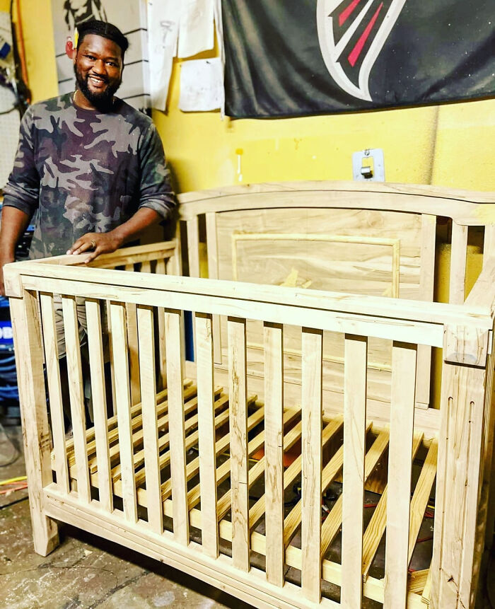Built a Baby Crib for My Nephew Using Fancy Ambrosia Maple