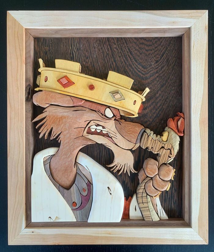Made a Scrollsawn Robin Hood Project Using Only Natural Wood—No Paints or Dyes!