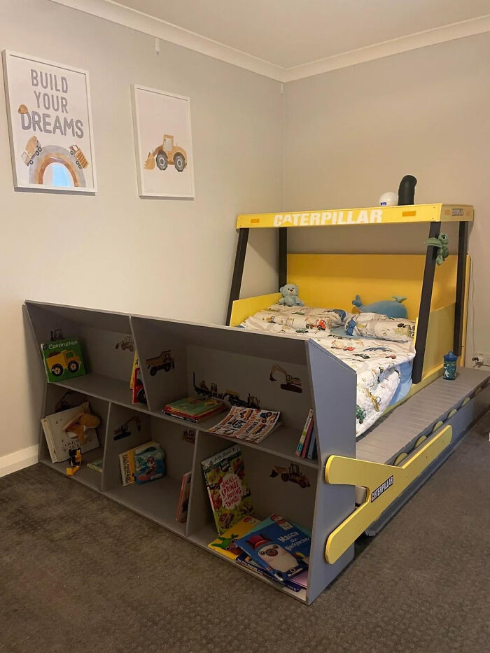 Made a Bulldozer Bed for My 2-Year-Old