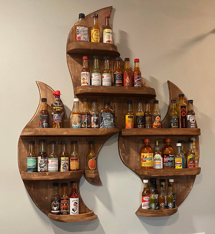 First Woodworking Project: Hot Sauce Display Rack on Fire!