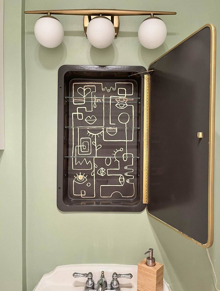 Turned a Rusty 50s Medicine Cabinet Into Bathroom Fun