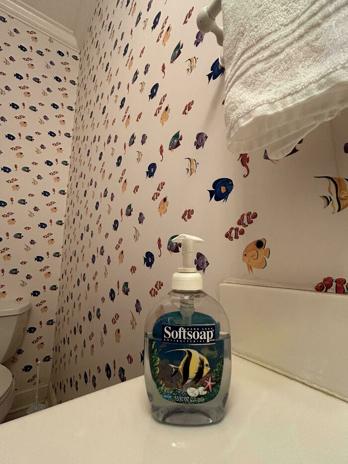 Mom’s 1997 Softsoap Matches Her ‘97 Fish Bathroom, Because Why Not?