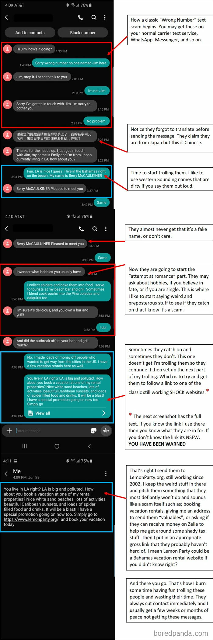 The Type Of Fun I Like To Have With The 'Wrong Number' Scammers Who Text Me