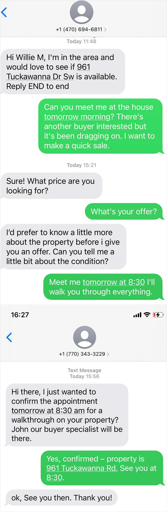Been Getting Text Messages For Years Asking Me To Sell A Home I’ve Never Owned. Bet Tomorrow Morning There’ll Be Another One Asking Why I’m Not At The Property