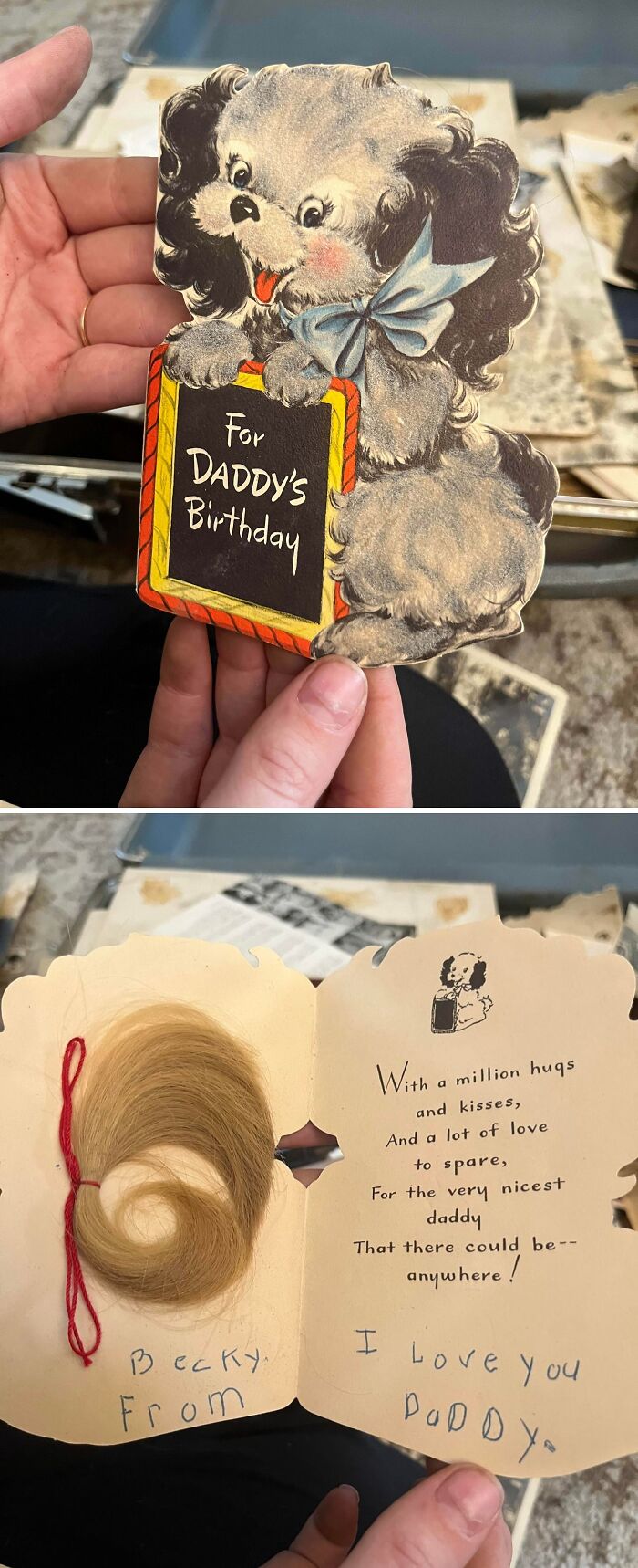 Sweet Card My Grandma Made for Her Dad as a Kid