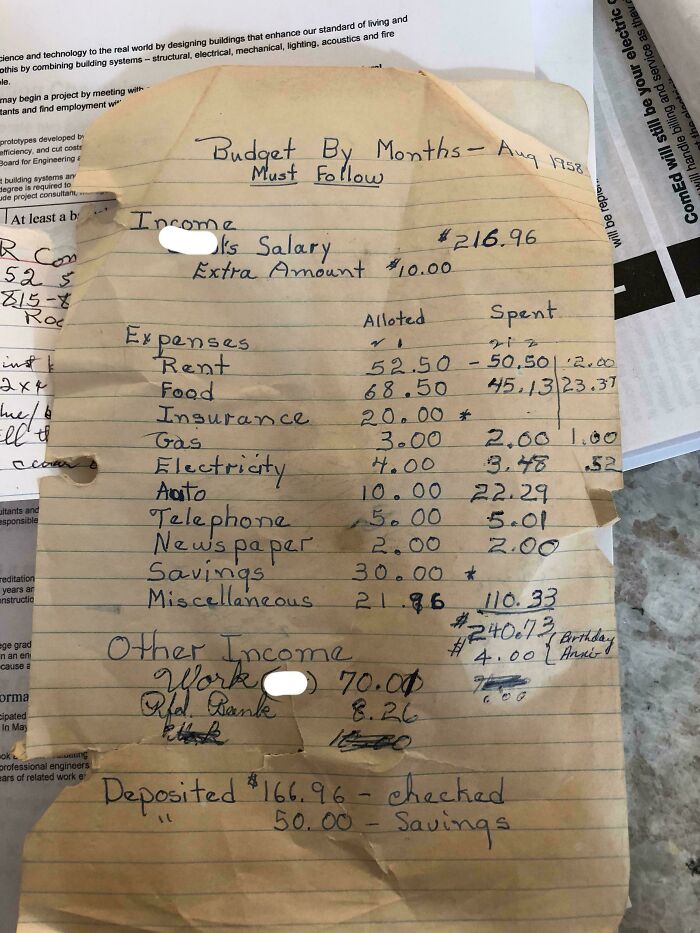 My Grandparents’ 1958 Budget (17% Rent? $mart!)