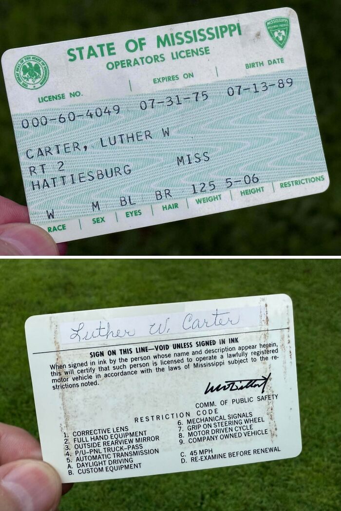 My Grandpappy’s Driver’s License From 1889 to 1975!