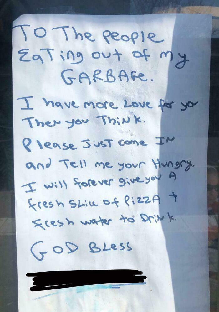 Pizza Owner’s Brilliant Response to People Eating From the Garbage