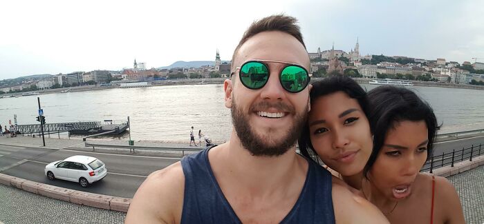 Wide Selfie Meets Sneezing Girlfriend