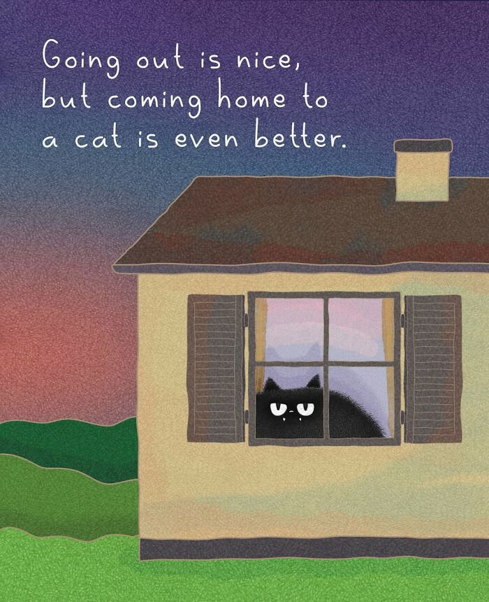 30 Cat Illustrations That Nail The Weirdness Of Living With Cats