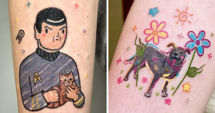 Wait, This Tattoo Artist Actually Uses Pastels?! Check Out These 30 Wildly Fun Scribble-Inspired Tattoos