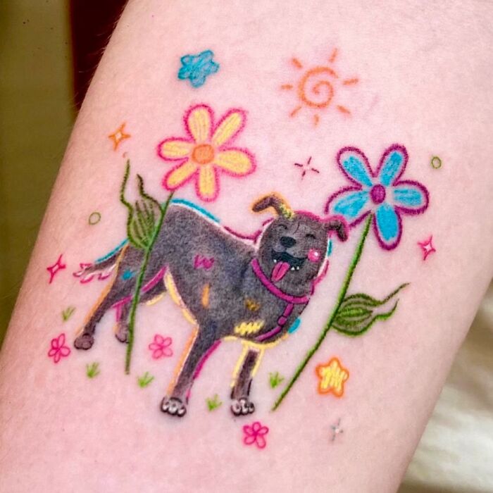 Wait, This Tattoo Artist Actually Uses Pastels?! Check Out These 30 Wildly Fun Scribble-Inspired Tattoos