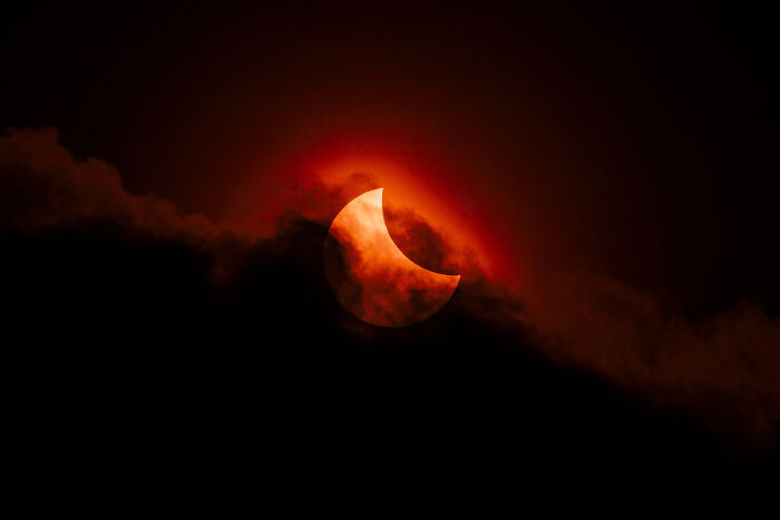 "Cloudy Solar Eclipse Vibes" By James McBeath