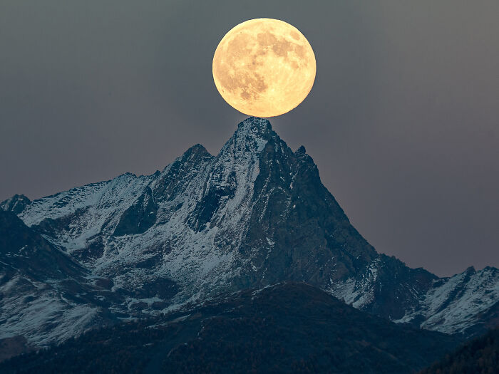 "Moon Sits Pretty Over Bric Bouchet" By François Gely