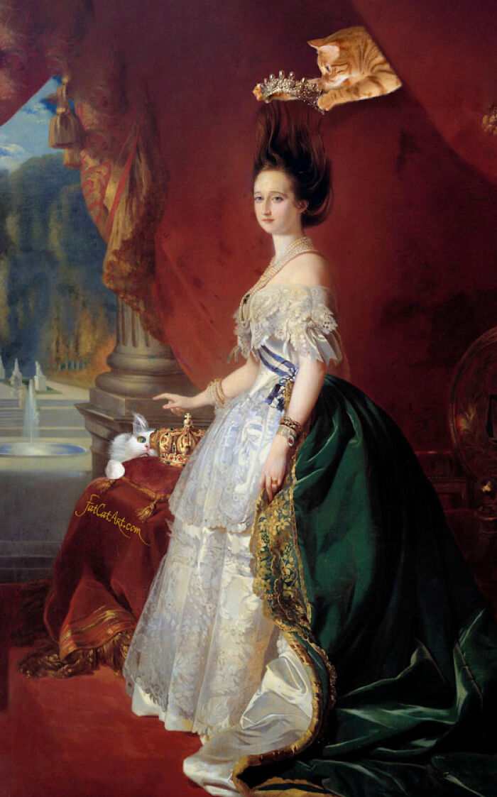 Portrait Of Empress Eugénie, With Her Jewelry Stolen By Cat Burglars In Louvre