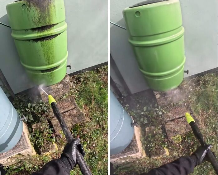 Rain Barrel Gets A Wash Down