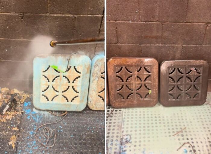 Old Lawn Chairs Get a Paint Peeling Power Wash
