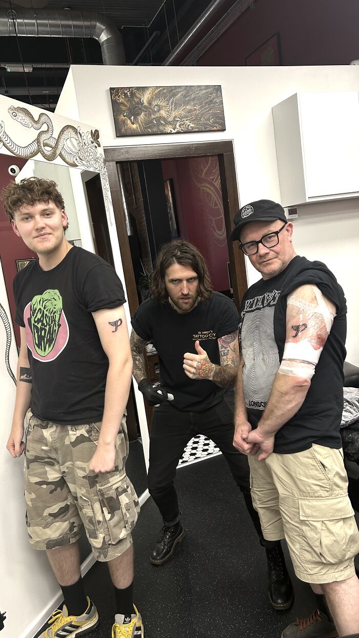 Father and Son Rock The Same Band Tattoo