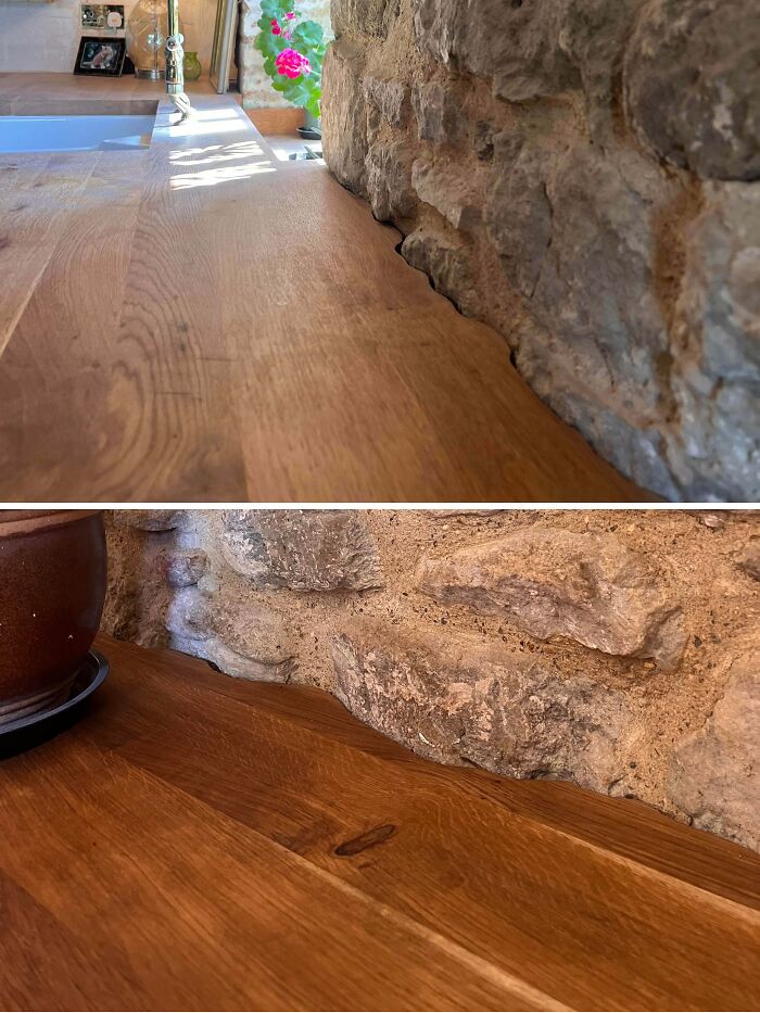 Oak Worktop Around Stone Walls? Nailed It!