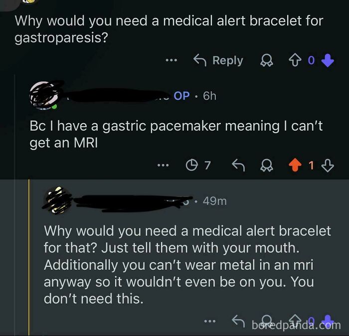 "You Don’t Need That" (Medical Bracelet). Sure, Because You Can Always Chat During An Emergency
