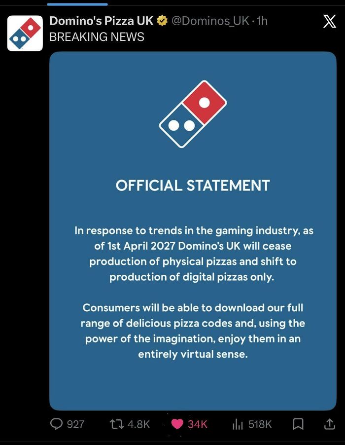 Domino’s Pizza UK + Playstation = Comedy Gold