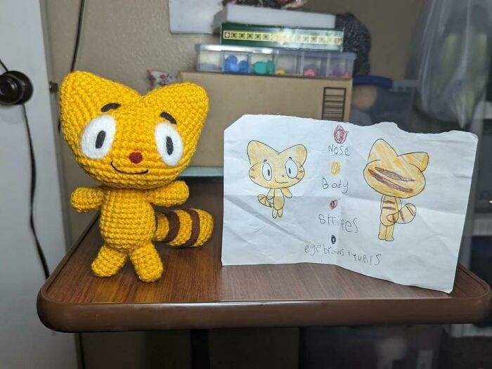 My Little Sister Drew This, So I Crocheted It For Her 11th Birthday!