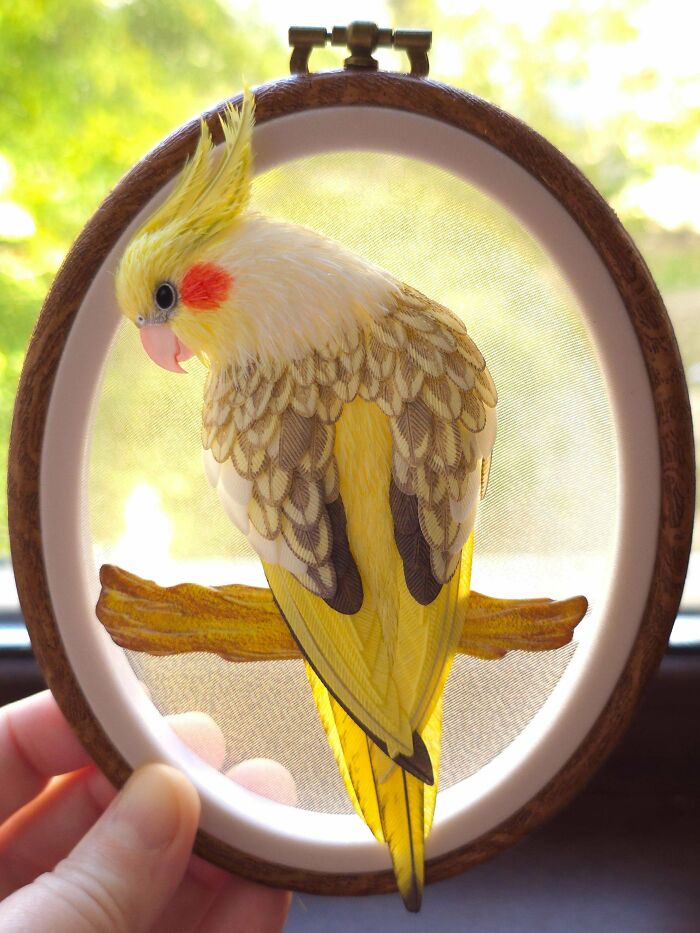 Pearl Cockatiel Made From Foam And Paint—Seriously, How Cute Is This?