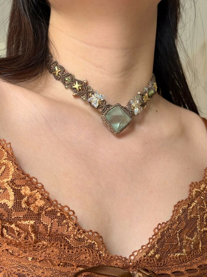 Made A Vine Witch Necklace With Fluorite And Peridot—Magic Vibes!