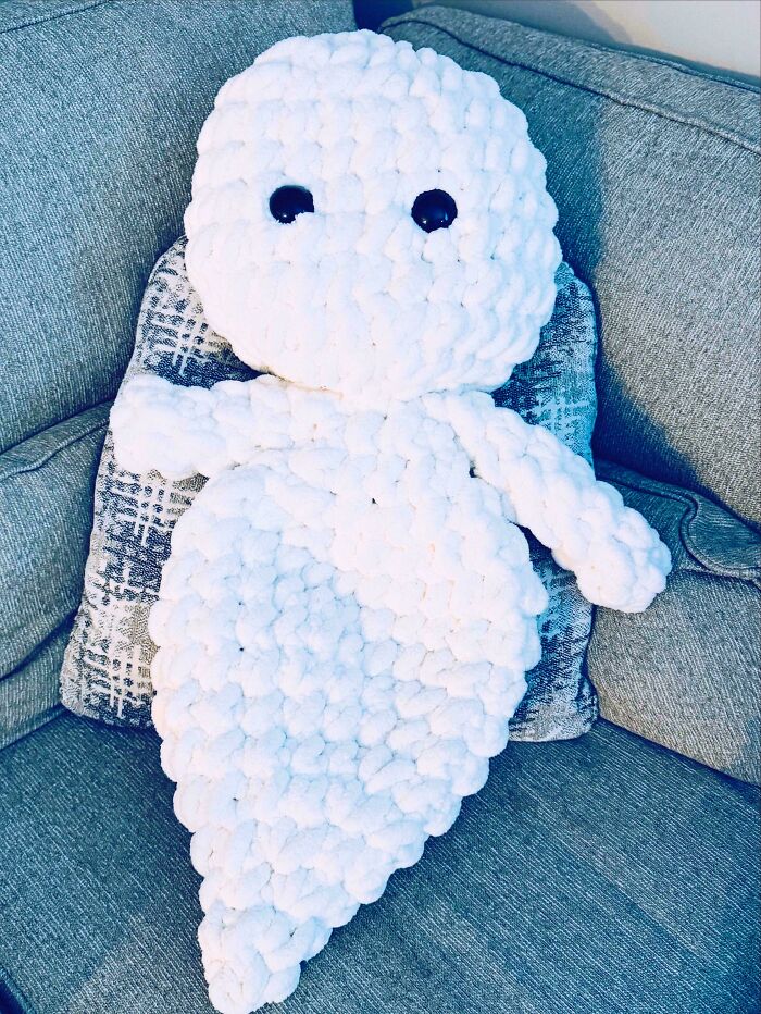 Giant Crocheted Ghost—Boo! But Like The Cute Kind