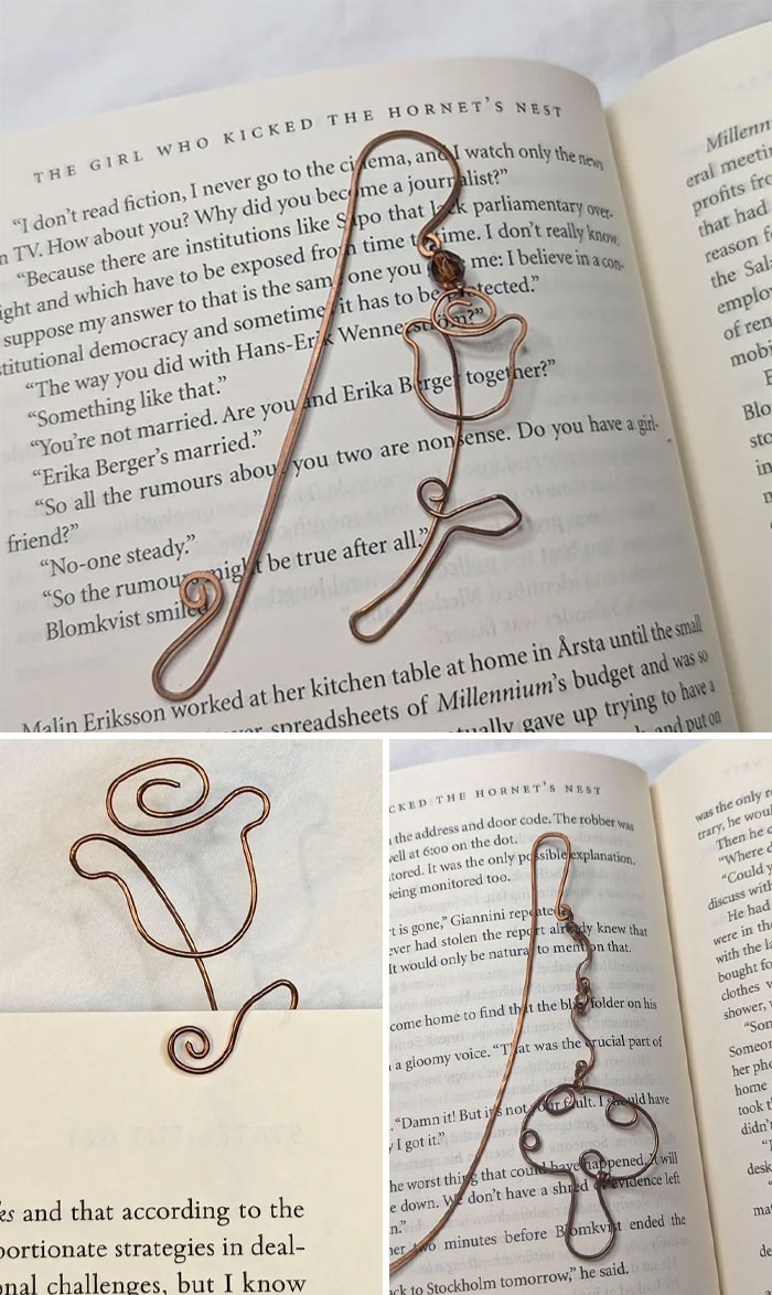 Bookmarks And Pendants Made Out Of Copper Wire—So Shiny!