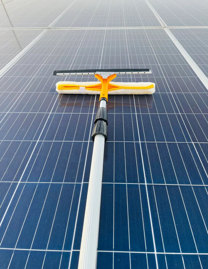 Cleaning Bird Droppings And Sap Off Solar Panels On Fancy Farms